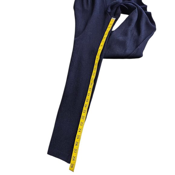 St. John Collection High Rise Pleated Santana Knit Pants, Pockets, Blue, Size 2 - Picture 8 of 10